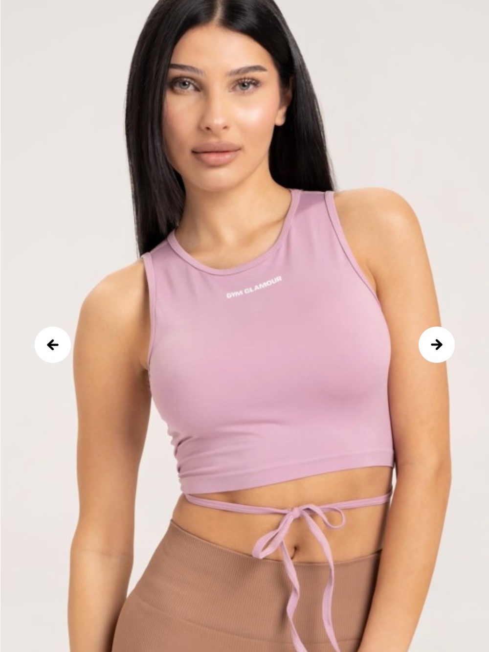 Glamour Dusty Mauve Tie-Wrap Crop Tank